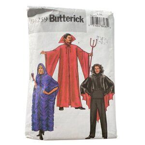 Butterick B4259 Unisex Costume Pattern Size Large XL Capes Cloaks Devil UNCUT